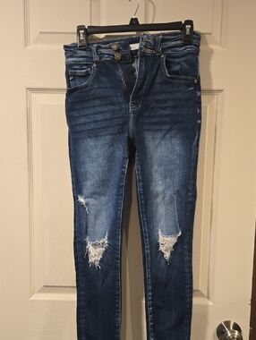 KanCan Dark Blue Distressed Skinny Jeans